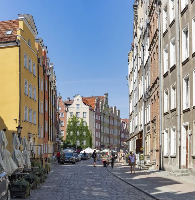 Framed Print : A picture of a colorful street in Gdansk Framed Print : A picture of a colorful street in Gdansk