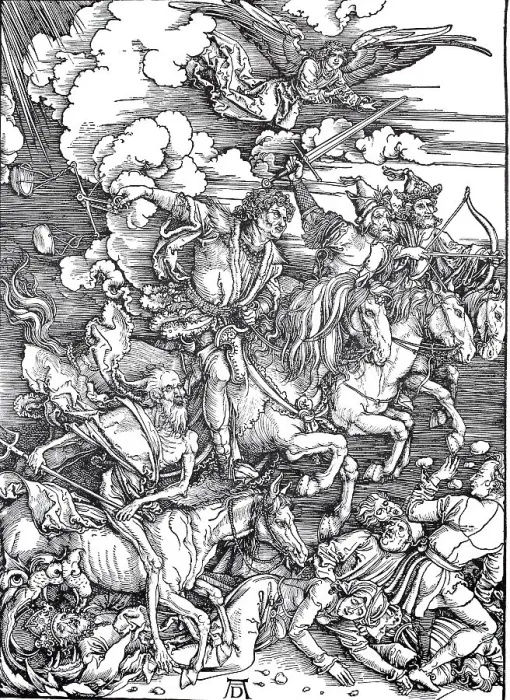 Framed Print : Picture cycle The Apocalypse, the four horsemen of the Apocalypse Framed Print : Picture cycle The Apocalypse, the four horsemen of the Apocalypse