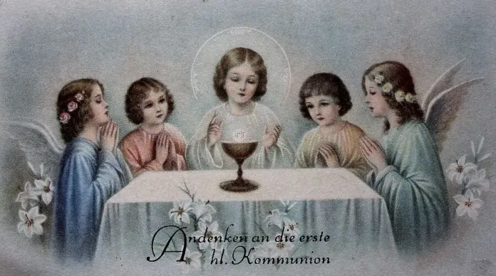 Framed Print : Picture of a saint, commemoration of the first holy communion Framed Print : Picture of a saint, commemoration of the first holy communion