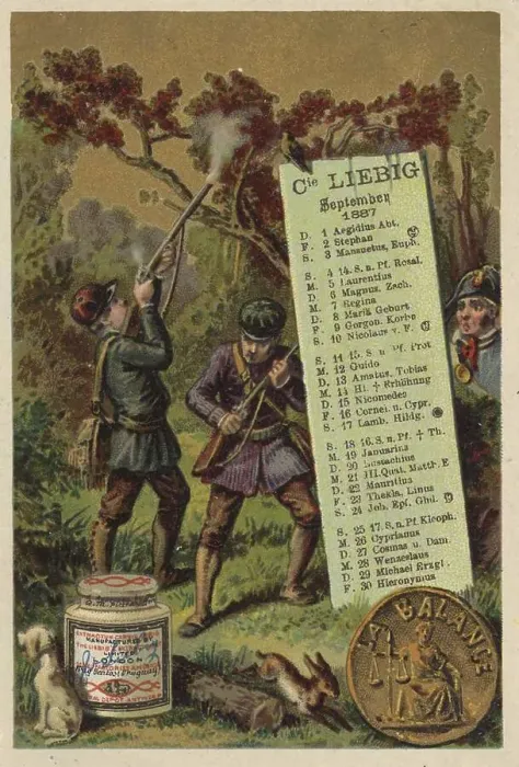 Framed Print : Picture series calendar 1, 1887