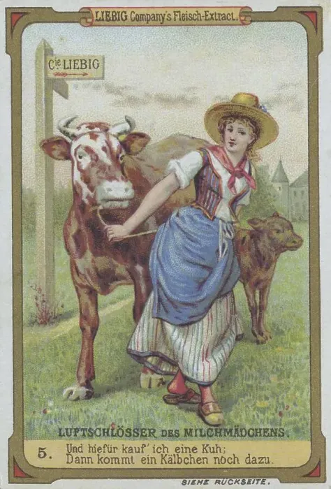 Framed Print : Picture series castles in the air of the milkmaid: and for this I'll buy a cow Framed Print : Picture series castles in the air of the milkmaid: and for this I'll buy a cow