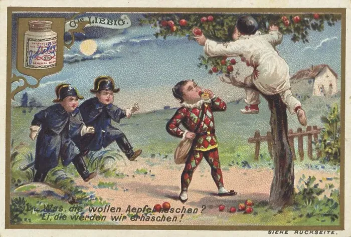 Framed Print : Picture series Children as fruit thieves Framed Print : Picture series Children as fruit thieves