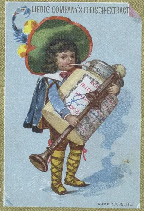 Framed Print : Picture series of children as musicians with an instrument from a Liebig box: Bagpipe player