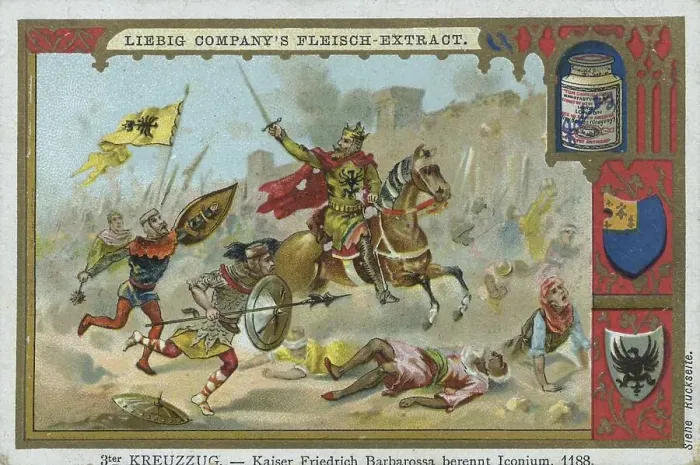 Framed Print : Picture series third crusade, Emperor Frederick Barbarossa berennt Iconium