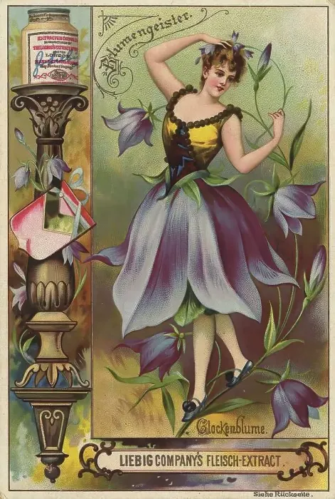 Framed Print : Picture series Flower spirits, woman with bellflower
