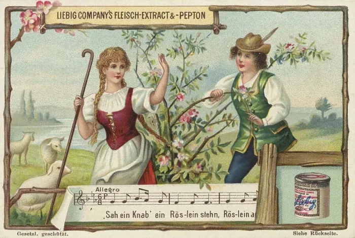 Framed Print : Picture series Folk songs, Sah ein Knab ein Roeslein stehn Framed Print : Picture series Folk songs, Sah ein Knab ein Roeslein stehn
