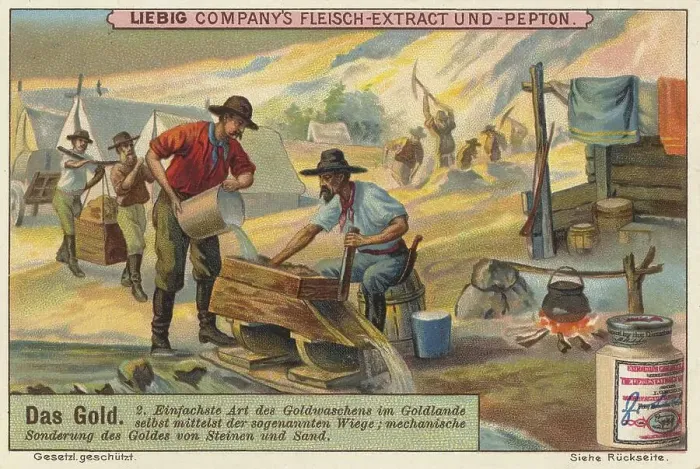 Framed Print : Picture series The gold, gold panning by means of the cradle Framed Print : Picture series The gold, gold panning by means of the cradle