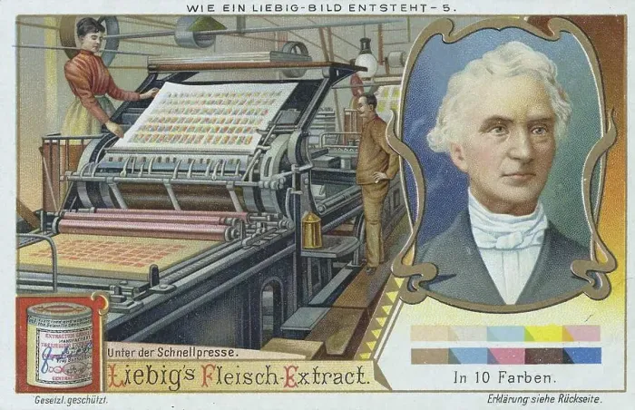 Framed Print : Picture series How a Liebig picture is created