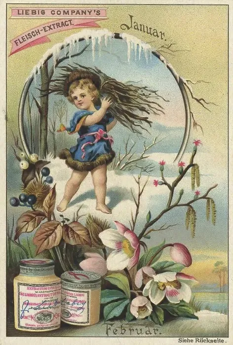 Framed Print : Picture series The months, January and February