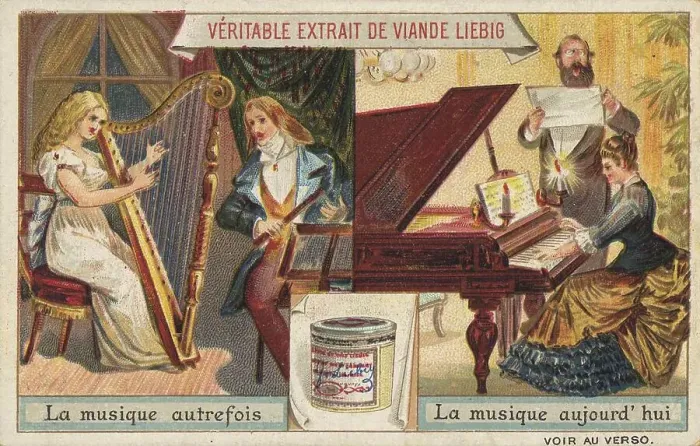 Framed Print : Picture series once and now, music of the past