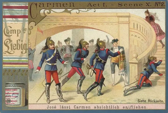 Framed Print : Picture series Opera Carmen, Jose lets Carmen escape on purpose