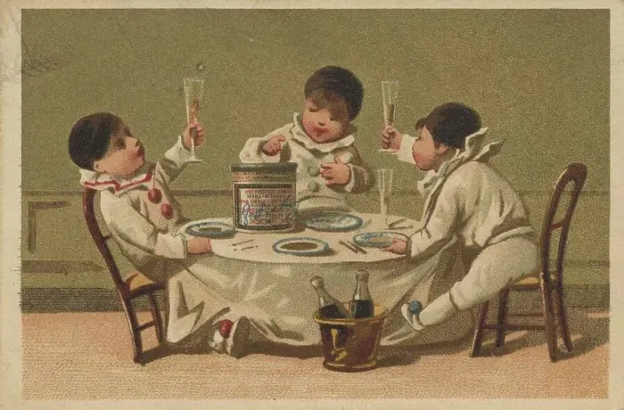 Framed Print : Picture series Pierrots, blackcaps (1873 Paris)