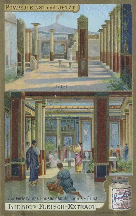 Framed Print : Picture series Pompeii once and in 1900