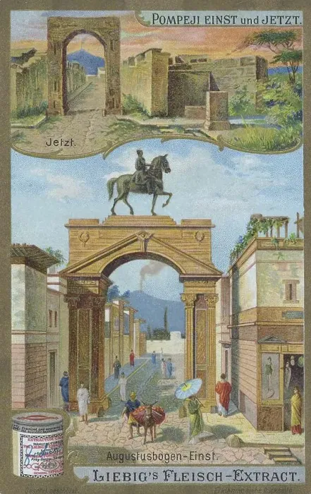 Framed Print : Picture series Pompeii once and in 1900