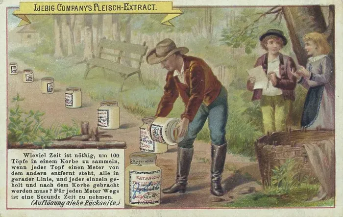 Framed Print : Picture series puzzle: How much time is needed to collect 100 pots in a basket