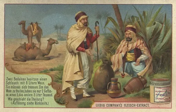 Framed Print : Picture series Riddle, Bedouins distributing water