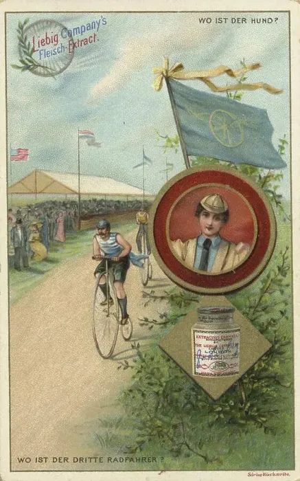 Framed Print : Picture series Riddle, where is the third cyclist
