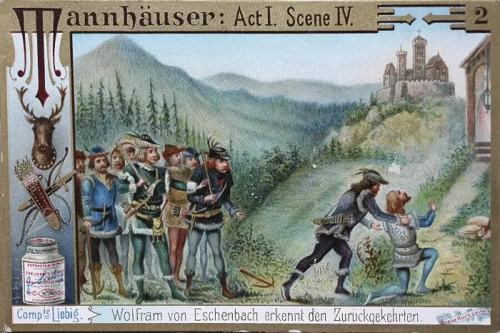 Framed Print : Picture series Tannhaeuser, Wolfram von Eschenbach recognises the returned man