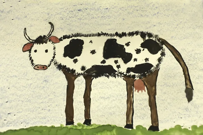 Framed Print : Picture spotted cow