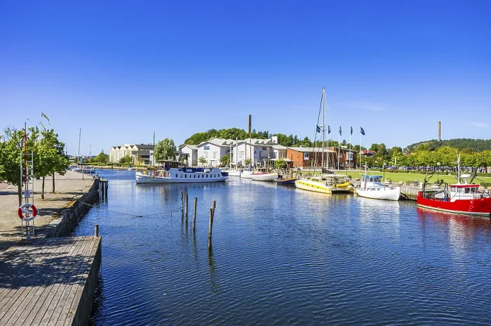 Framed Print : Picturesque maritime ambience in the guest harbour of Uddevalla