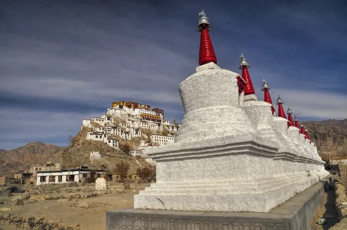 Framed Print : Picturesque view of the Thiksey monastery's architecture