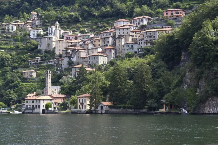 Framed Print : The picturesque village of Careno on Lake Como