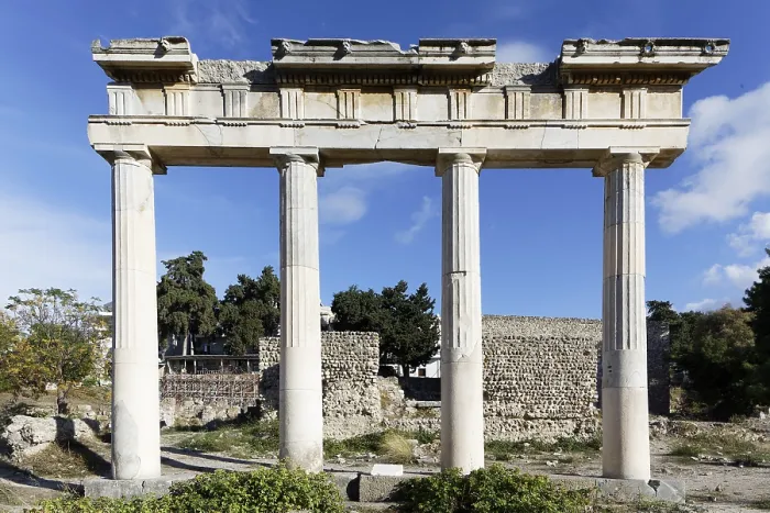 Framed Print : Four pillars of the ancient gymnasium