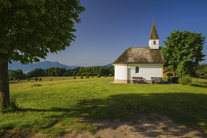 Framed Print : Pink Mystic Chapel in Schalchen