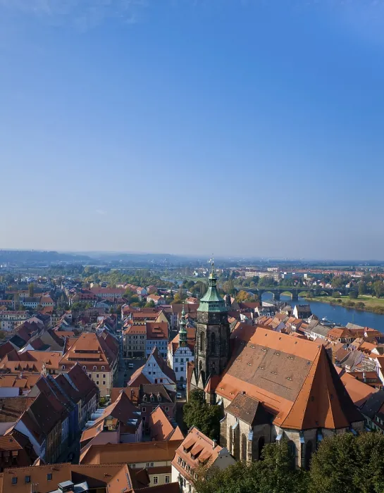 Framed Print : Pirna View of the old town from the Sonnenstein Framed Print : Pirna View of the old town from the Sonnenstein