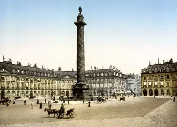 Framed Print : Place de la Colonne Vendome, Victory Column, Paris, France, Historical, c. 1900, digitally restored reproduction from a 19th century original, Europe
