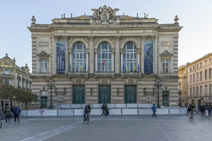 Framed Print : Place de la Comedie with beautiful old building of the Opera National