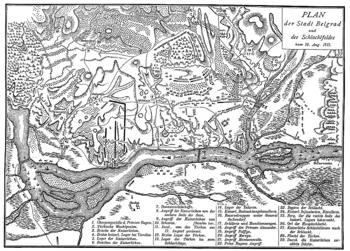 Framed Print : Plan of the Battle of Belgrade of 16 August 1717 Framed Print : Plan of the Battle of Belgrade of 16 August 1717