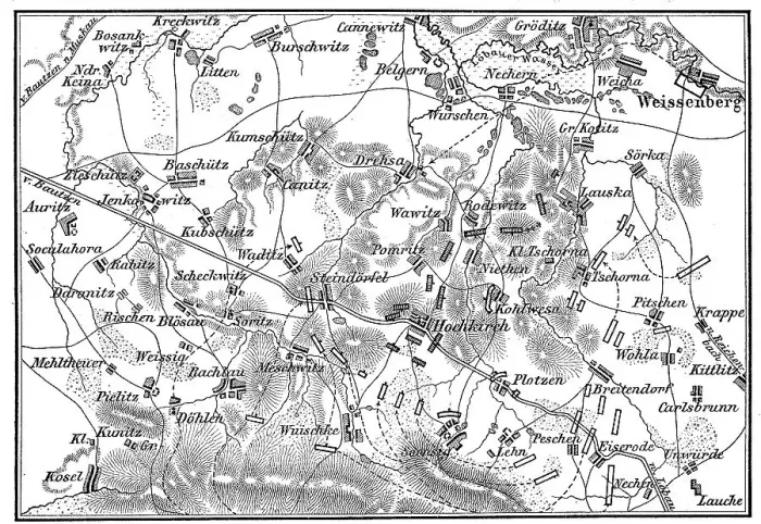 Framed Print : Plan of the Battle of Hochkirch