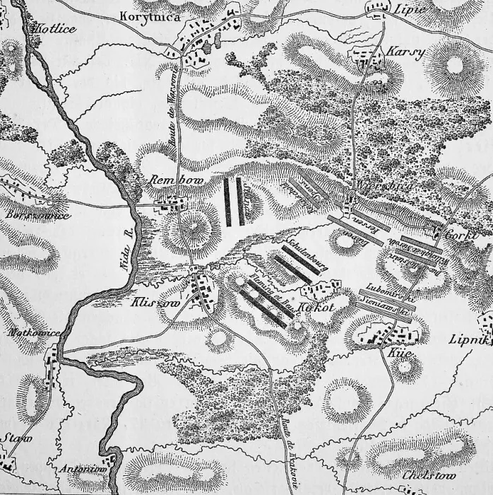 Framed Print : Plan of the Battle of Klissow on 19 July 1702 Framed Print : Plan of the Battle of Klissow on 19 July 1702