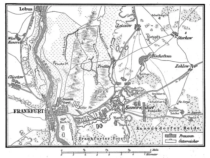 Framed Print : Plan of the Battle of Kunersdorf Framed Print : Plan of the Battle of Kunersdorf