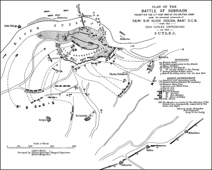Framed Print : Plan of the Battle of Sobraon, First Anglo-Sikh War Framed Print : Plan of the Battle of Sobraon, First Anglo-Sikh War
