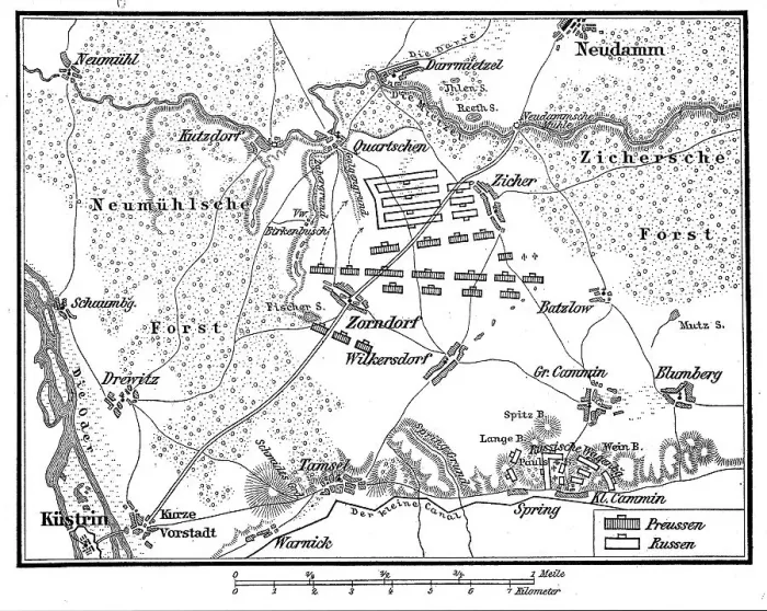 Framed Print : Plan of the Battle of Zorndorf Framed Print : Plan of the Battle of Zorndorf