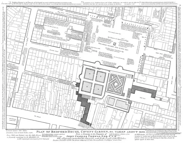 Framed Print : Plan of Covent Garden, Bedford House