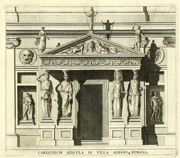 Framed Print : Plan of the Femicircular Portico Framed Print : Plan of the Femicircular Portico