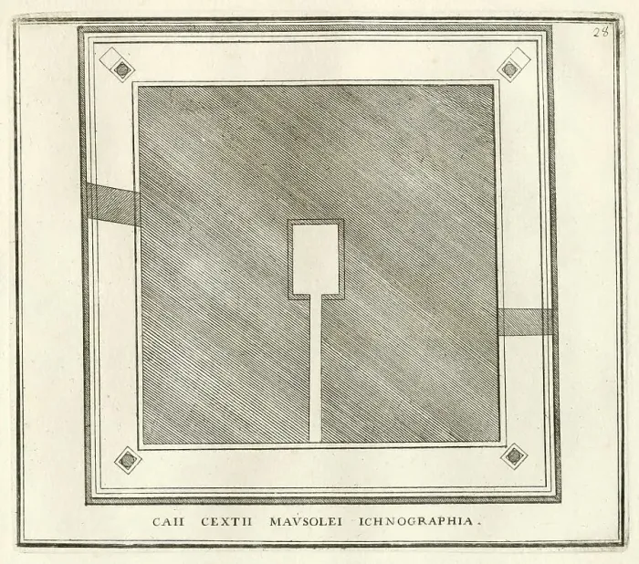 Framed Print : Plan of the Mausoleum, or Pyramid of Cajo Cestino Framed Print : Plan of the Mausoleum, or Pyramid of Cajo Cestino