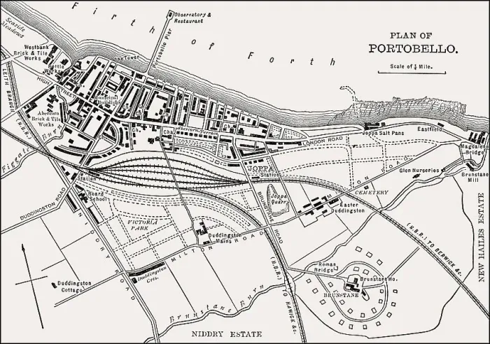 Framed Print : Plan of Portobello, Edinburgh, Scotland Framed Print : Plan of Portobello, Edinburgh, Scotland