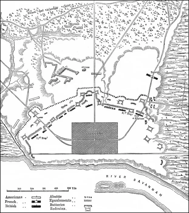 Framed Print : Plan of the siege of Savannah, 1779