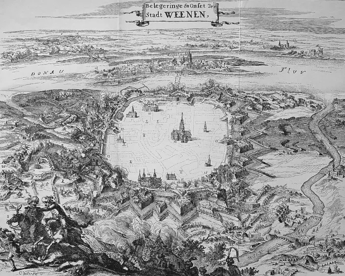 Framed Print : Plan of the siege by the Turks and liberation of Vienna