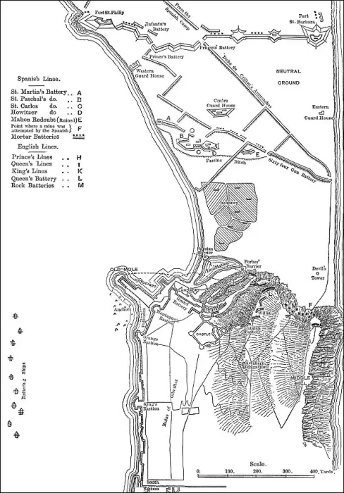 Framed Print : Plan of the Spanish attack on Gibraltar