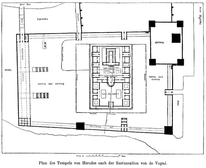 Framed Print : Plan, Temple of Herod, restoration