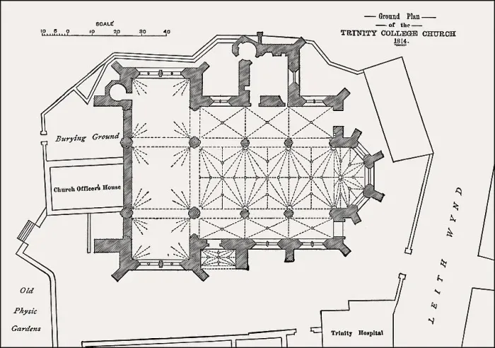 Framed Print : Plan of the Trinity College Kirk