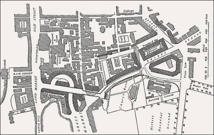 Framed Print : Planning the connection of the north and south sides of Edinburgh