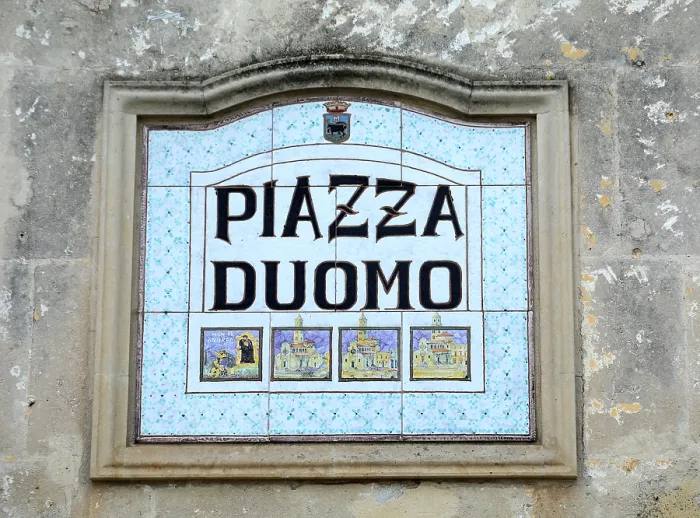Framed Print : Plaque on a wall in Sassi di Matera Framed Print : Plaque on a wall in Sassi di Matera