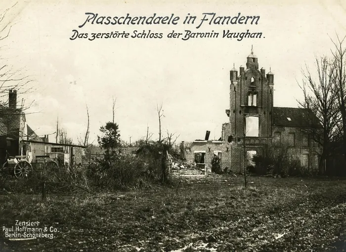 Framed Print : Plasschendaele in Flanders. The destroyed castle of Baroness Vaughan Framed Print : Plasschendaele in Flanders. The destroyed castle of Baroness Vaughan