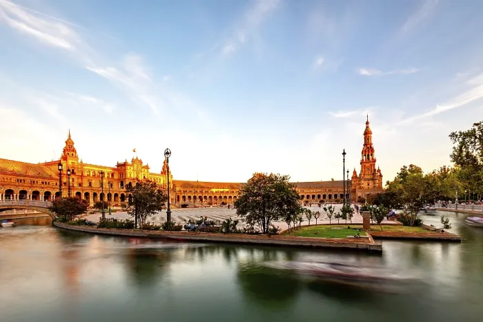 Framed Print : Plaza de Espana in Seville, Andalucia